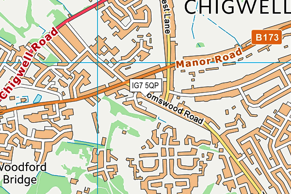 IG7 5QP map - OS VectorMap District (Ordnance Survey)