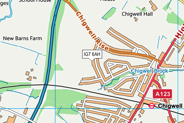 IG7 6AH map - OS VectorMap District (Ordnance Survey)