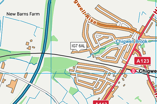 IG7 6AL map - OS VectorMap District (Ordnance Survey)