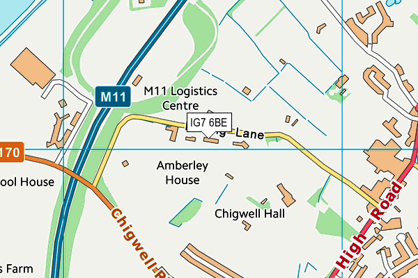 IG7 6BE map - OS VectorMap District (Ordnance Survey)