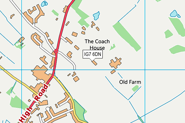Fives And Heronians Cricket Club map (IG7 6DN) - OS VectorMap District (Ordnance Survey)