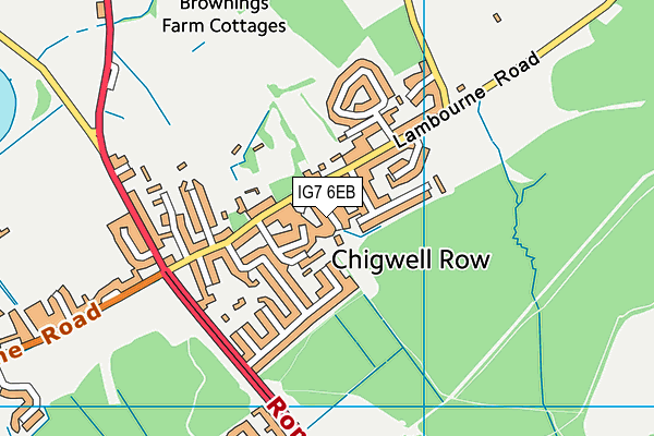 IG7 6EB map - OS VectorMap District (Ordnance Survey)