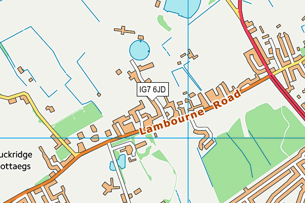 IG7 6JD map - OS VectorMap District (Ordnance Survey)