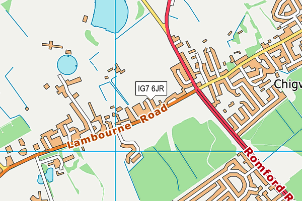 IG7 6JR map - OS VectorMap District (Ordnance Survey)
