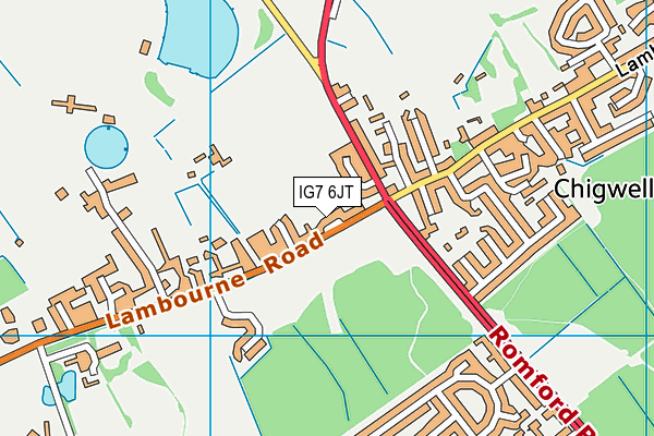 IG7 6JT map - OS VectorMap District (Ordnance Survey)