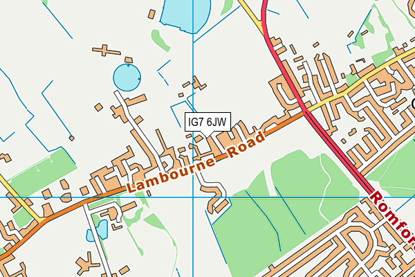 IG7 6JW map - OS VectorMap District (Ordnance Survey)