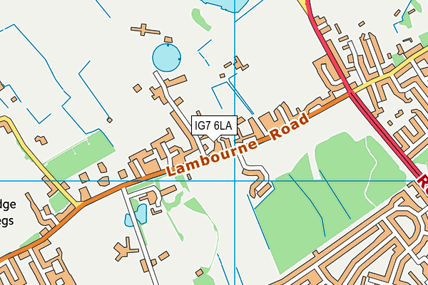 IG7 6LA map - OS VectorMap District (Ordnance Survey)