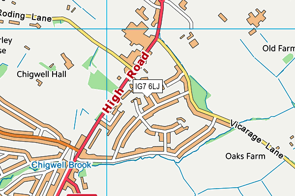 IG7 6LJ map - OS VectorMap District (Ordnance Survey)