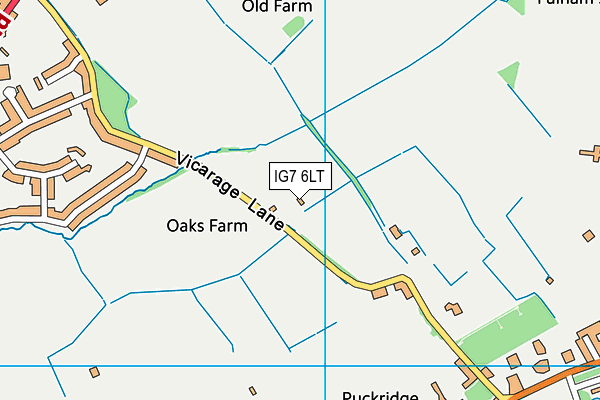 IG7 6LT map - OS VectorMap District (Ordnance Survey)