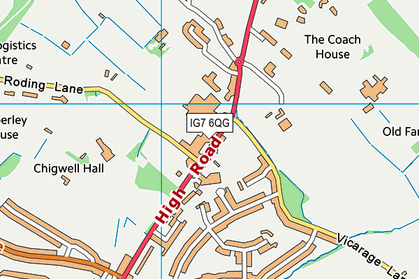 IG7 6QG map - OS VectorMap District (Ordnance Survey)