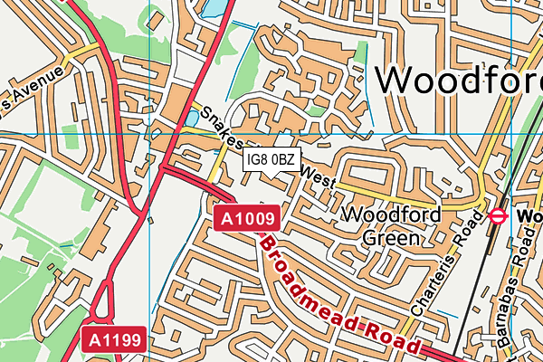 Woodford Green Prep School map (IG8 0BZ) - OS VectorMap District (Ordnance Survey)