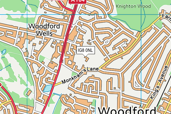 The Woodford Wells Club map (IG8 0NL) - OS VectorMap District (Ordnance Survey)