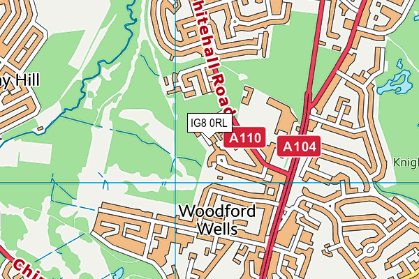 IG8 0RL map - OS VectorMap District (Ordnance Survey)