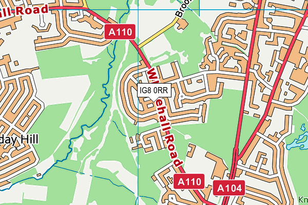 IG8 0RR map - OS VectorMap District (Ordnance Survey)