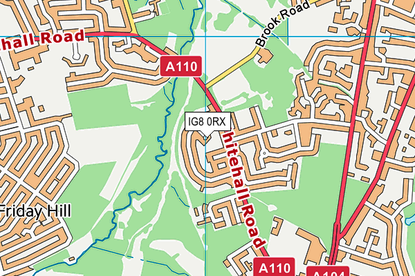 IG8 0RX map - OS VectorMap District (Ordnance Survey)