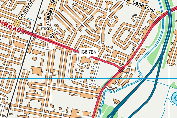 IG8 7BN map - OS VectorMap District (Ordnance Survey)