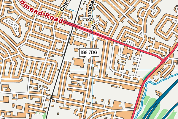 IG8 7DG map - OS VectorMap District (Ordnance Survey)