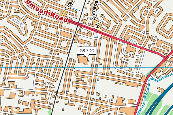 Woodbridge High School map (IG8 7DQ) - OS VectorMap District (Ordnance Survey)