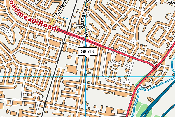 IG8 7DU map - OS VectorMap District (Ordnance Survey)