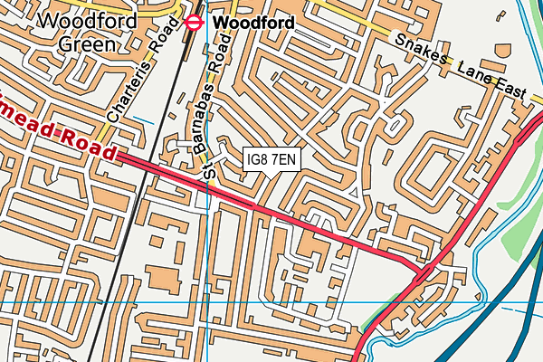 IG8 7EN map - OS VectorMap District (Ordnance Survey)