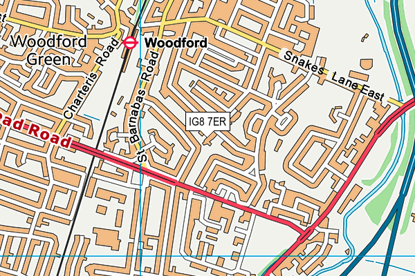 IG8 7ER map - OS VectorMap District (Ordnance Survey)