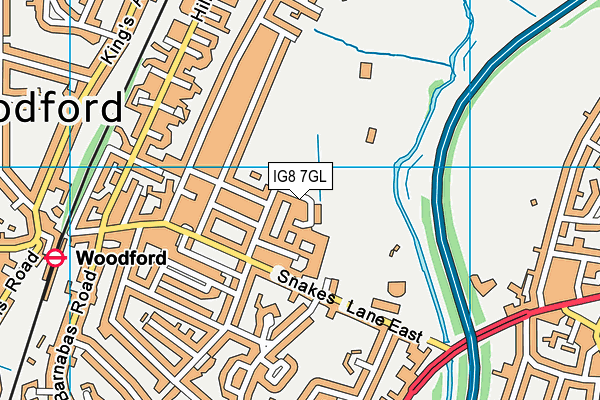 IG8 7GL map - OS VectorMap District (Ordnance Survey)