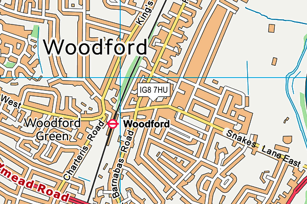 IG8 7HU map - OS VectorMap District (Ordnance Survey)