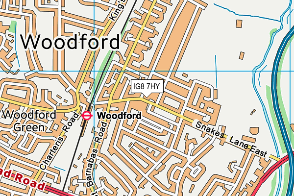 IG8 7HY map - OS VectorMap District (Ordnance Survey)