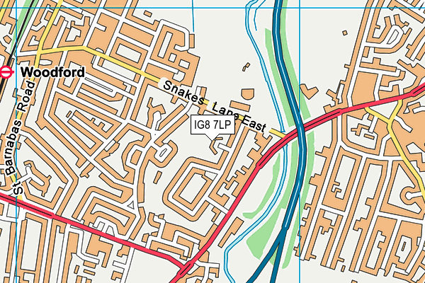 IG8 7LP map - OS VectorMap District (Ordnance Survey)