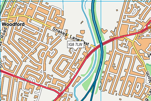 IG8 7LW map - OS VectorMap District (Ordnance Survey)