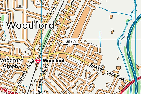 IG8 7LY map - OS VectorMap District (Ordnance Survey)