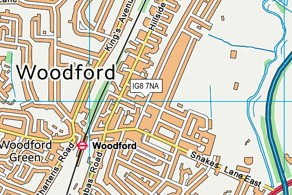 IG8 7NA map - OS VectorMap District (Ordnance Survey)