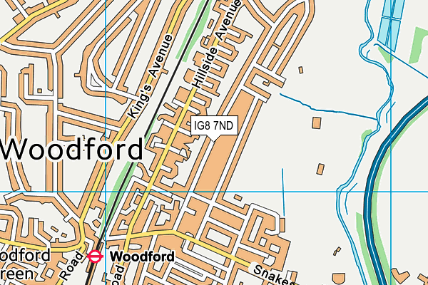 IG8 7ND map - OS VectorMap District (Ordnance Survey)