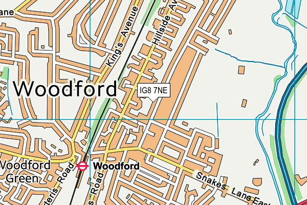 IG8 7NE map - OS VectorMap District (Ordnance Survey)