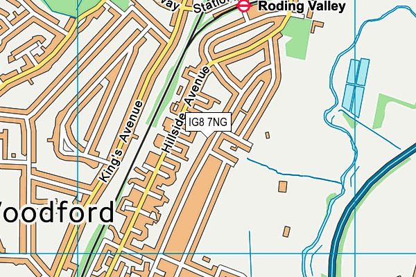 IG8 7NG map - OS VectorMap District (Ordnance Survey)