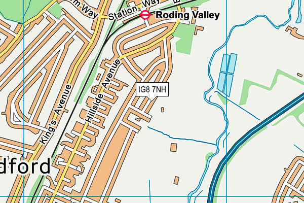 IG8 7NH map - OS VectorMap District (Ordnance Survey)