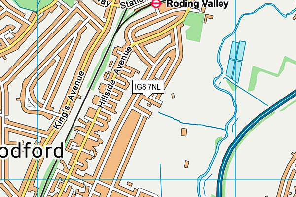 IG8 7NL map - OS VectorMap District (Ordnance Survey)