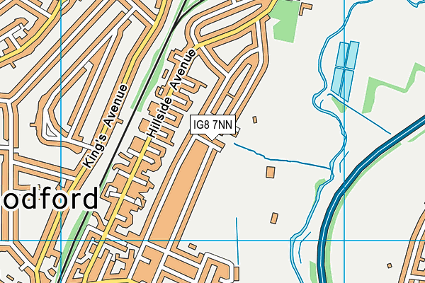 IG8 7NN map - OS VectorMap District (Ordnance Survey)