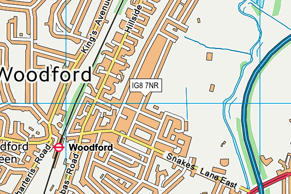 IG8 7NR map - OS VectorMap District (Ordnance Survey)