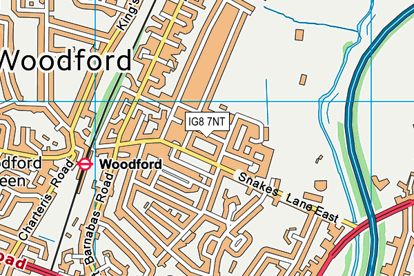 IG8 7NT map - OS VectorMap District (Ordnance Survey)