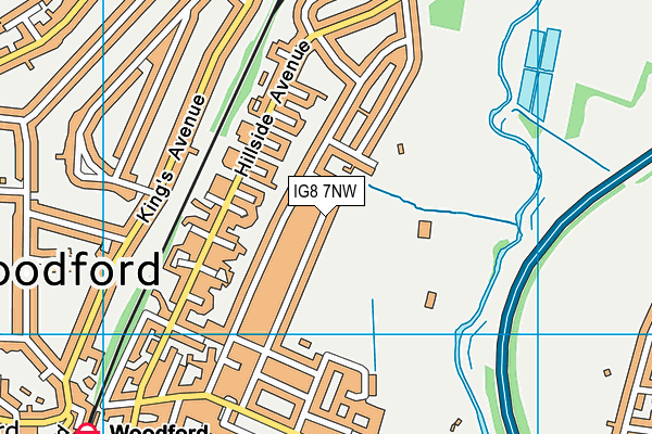 IG8 7NW map - OS VectorMap District (Ordnance Survey)