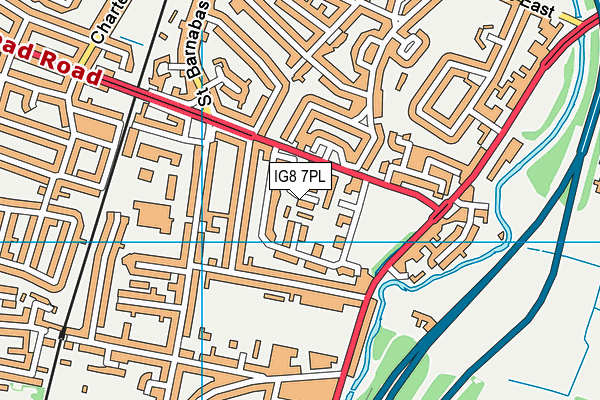 IG8 7PL map - OS VectorMap District (Ordnance Survey)