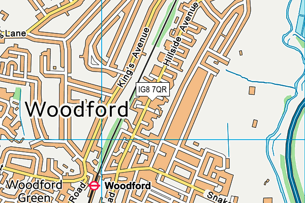 IG8 7QR map - OS VectorMap District (Ordnance Survey)