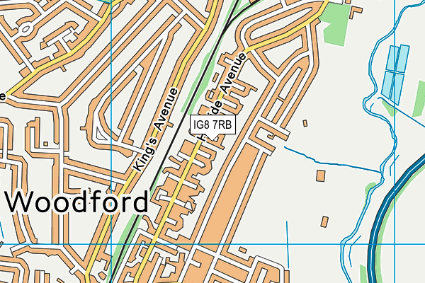 IG8 7RB map - OS VectorMap District (Ordnance Survey)