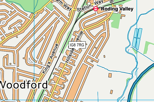 IG8 7RG map - OS VectorMap District (Ordnance Survey)