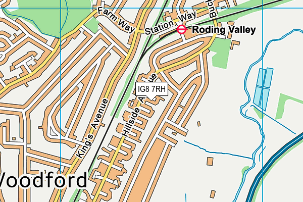 IG8 7RH map - OS VectorMap District (Ordnance Survey)