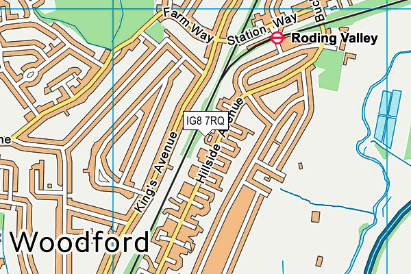 IG8 7RQ map - OS VectorMap District (Ordnance Survey)