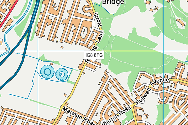 IG8 8FG map - OS VectorMap District (Ordnance Survey)