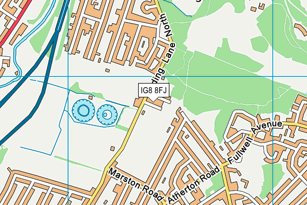 IG8 8FJ map - OS VectorMap District (Ordnance Survey)