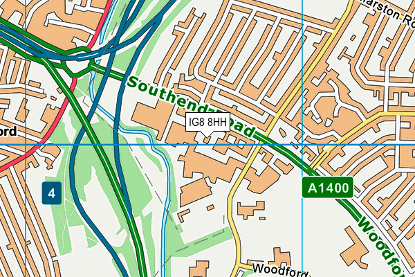 IG8 8HH map - OS VectorMap District (Ordnance Survey)